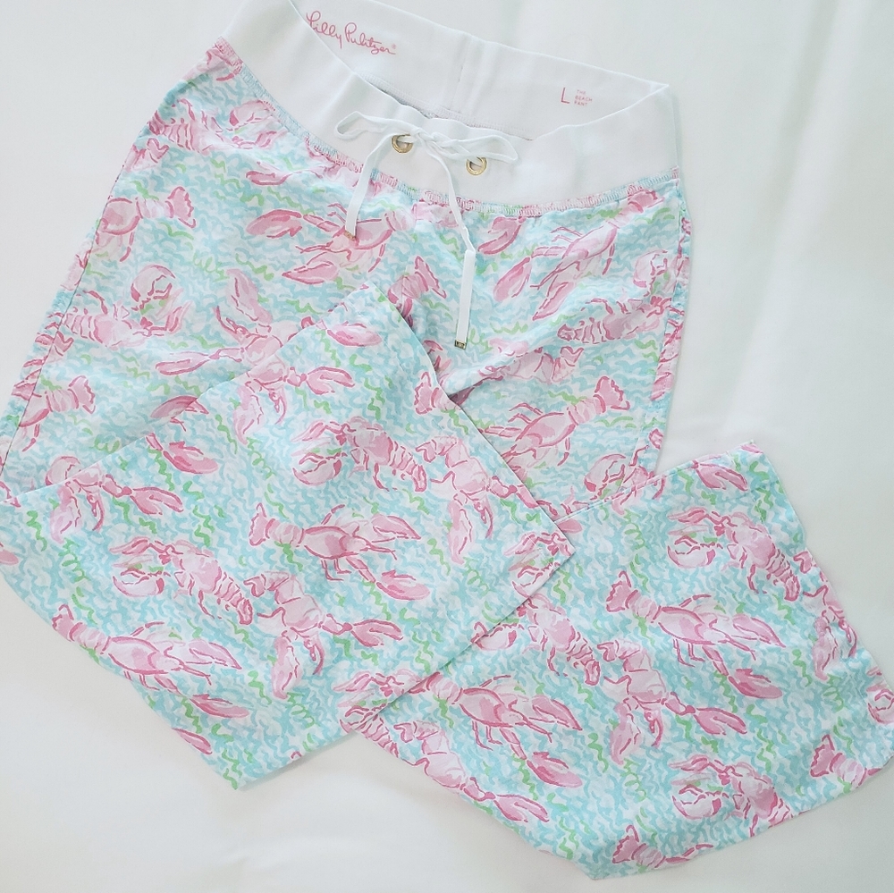 Lilly Pulitzer Beach Pants in Lobstah Roll, size L